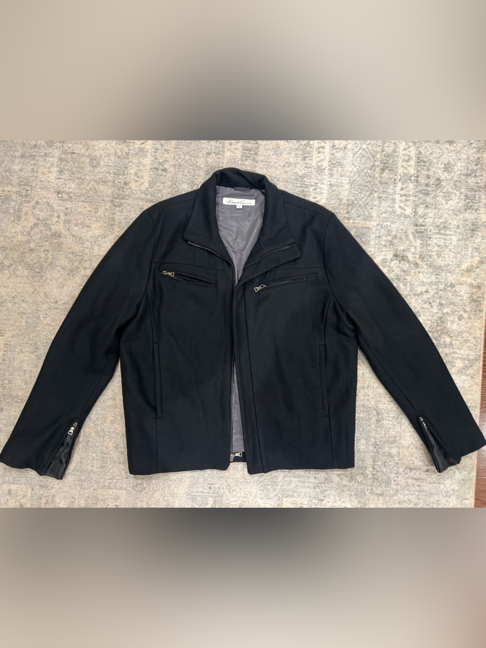 Kenneth Cole New York Black Men's Zip-Up Sweater Jacket